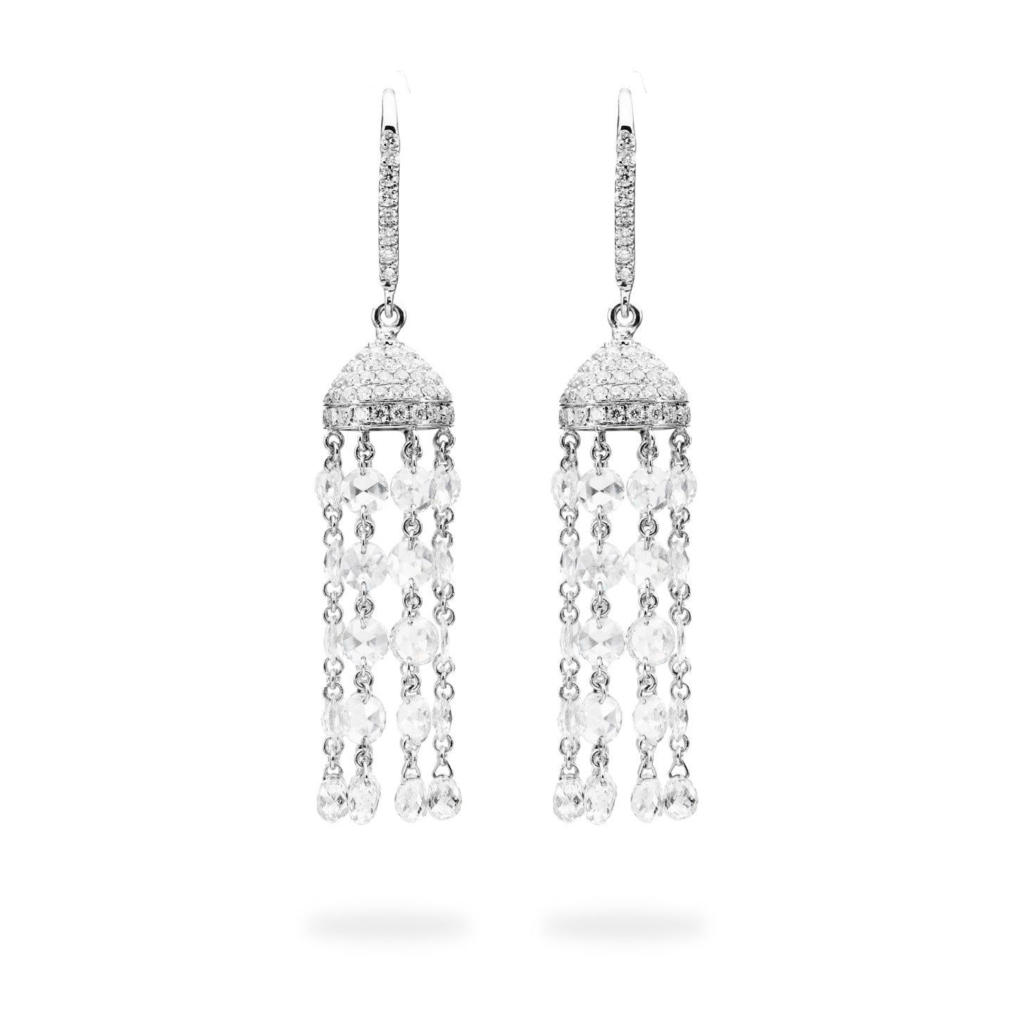 K18WG 計0.12ct ローズカット　ダイヤモンド　ピアス ローズカット ダイヤモンド ピアス K18WG – RTJ Jewelry